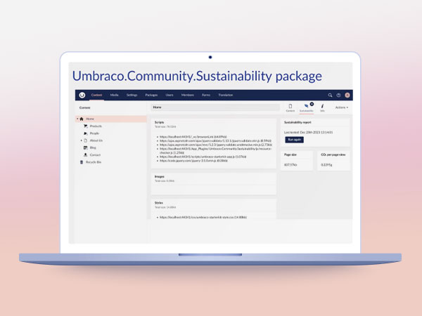 Sustainable digital solutions and sustainable web development – Umbraco sustainability package is on the way
