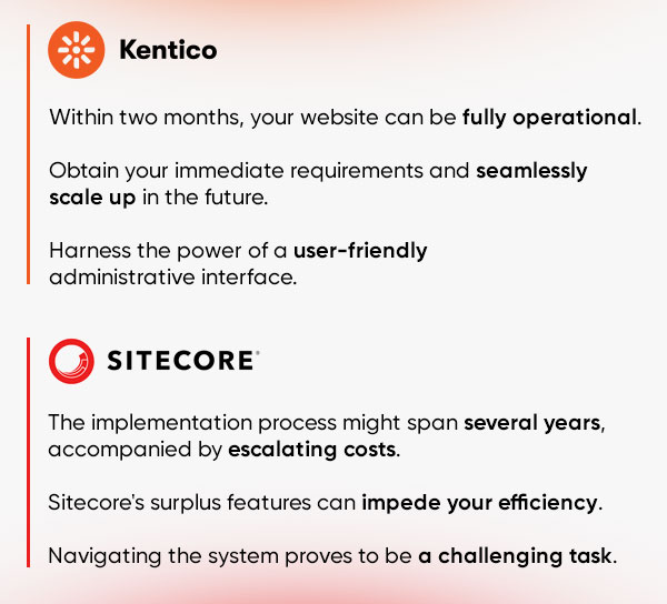 Sitecore vs Kentico: pros and cons