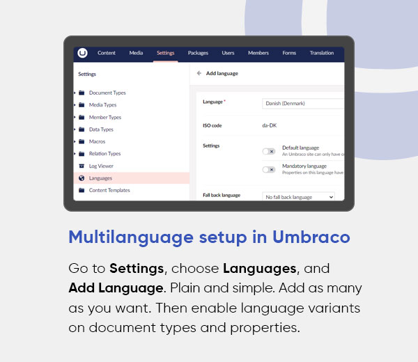 Umbraco 11 – features for managing multilingual websites
