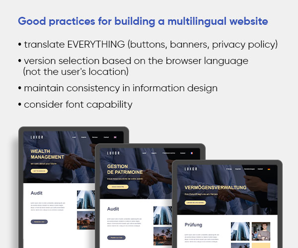 Best practices for developing a multilingual website